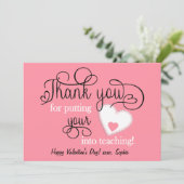 Carte La Saint-Valentin du professeur saumon rose (Debout devant)