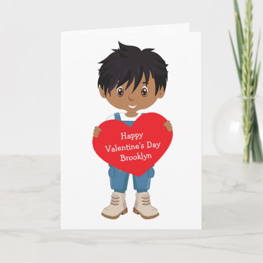Carte La Saint-Valentin d'un garçon multiculturel (Devant)