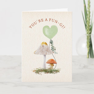 Carte La Saint-Valentin en classe de champignons drôles