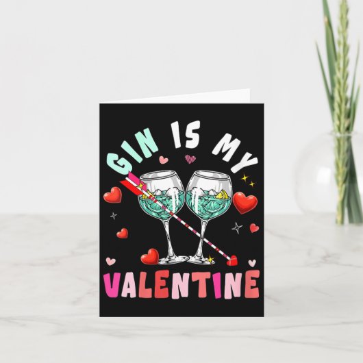 Carte La Saint-Valentin Gin Féminin Est Mon Cœur À Cœur  (Devant)