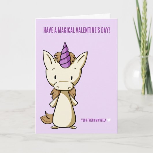 Carte La Saint-Valentin licorne magique  (Devant)