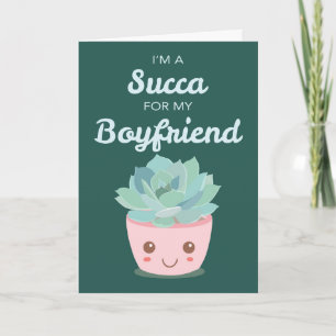 Carte La Saint-Valentin Mon Petit Ami avec Succulente Ka