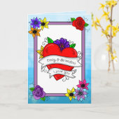 Carte La Saint-Valentin pour lui ou elle (Fleur jaune)