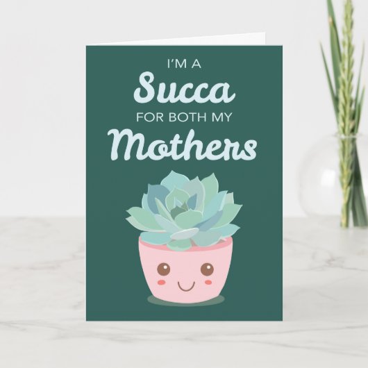 Carte La Saint-Valentin pour ma mère avec un succulent k (Devant)