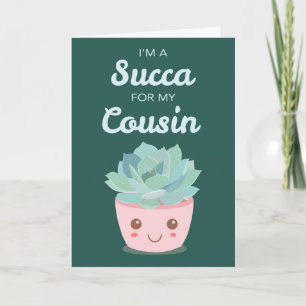 Carte La Saint-Valentin pour mon cousin avec un succulen