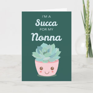 Carte La Saint-Valentin pour Nonna avec une Succulente K