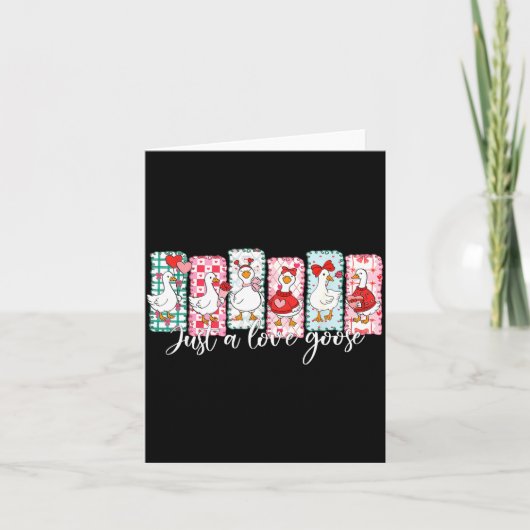 Carte La Saint-Valentin Saison Amour D'oie Idiot Juste U (Devant)