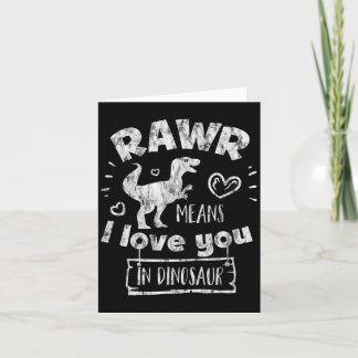 Carte La Saint-Valentin T-rex Rawr Signifie Je T'aime En