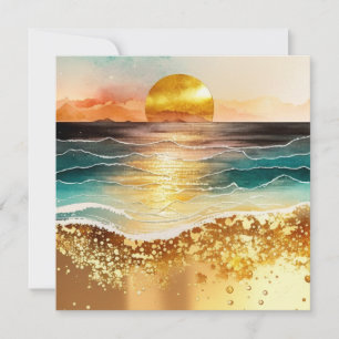 Carte La série de plage à l'aquarelle Design 3