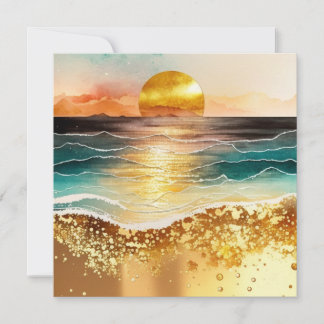 Carte La série de plage à l'aquarelle Design 3