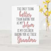 Carte La Seule Chose Meilleure Que De T'avoir Comme Mama (Fleur jaune)