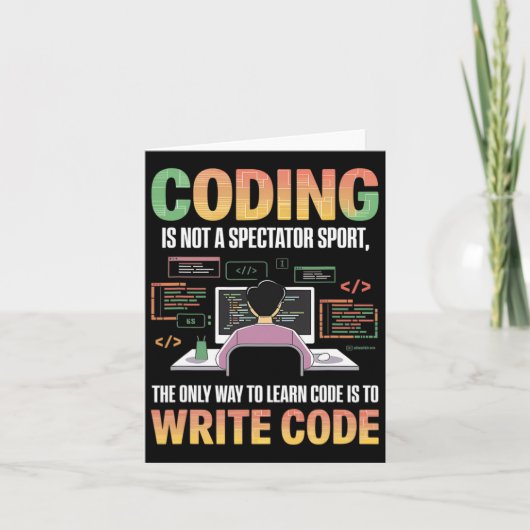 Carte La Seule Façon D'Apprendre Le Code Est De Le Coder (Devant)