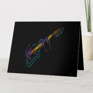 Carte La silhouette d'une guitare. Ligne colorée électri