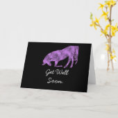 Carte La silhouette pourpre de cheval obtiennent bientôt (Fleur jaune)