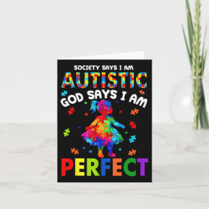 Carte La Société dit Autiste Dieu dit que je suis Autism