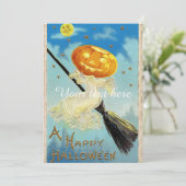 Carte La sorcière Citrouille d'Halloween en perte de vit (Debout devant)