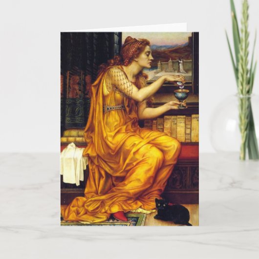 Carte La sorcière et un chat noir (Devant)