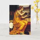 Carte La sorcière et un chat noir (Fleur jaune)