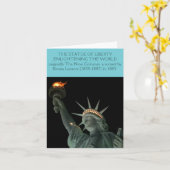 CARTE LA STATUE DE LA LIBERTÉ ÉCLAIRANT LE MONDE (Fleur jaune)