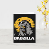 Carte La surprise de la fête des pères pour le papa dino (Fleur jaune)