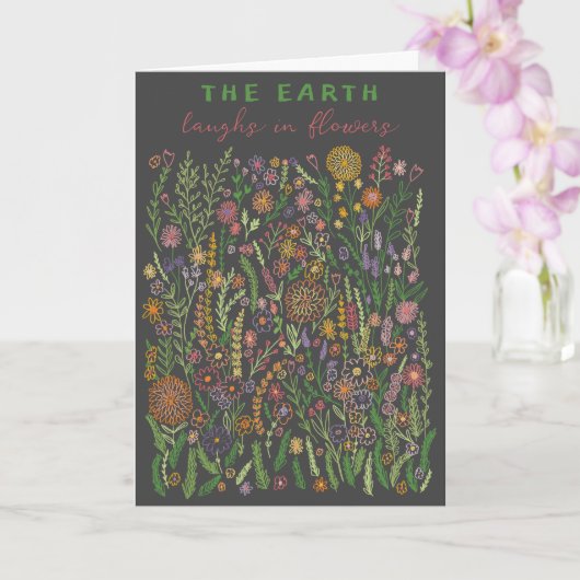 Carte La Terre rit dans les champs de fleurs prairie flo (Orchidée)