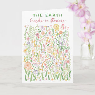 Carte La Terre rit dans les champs de fleurs prairie flo