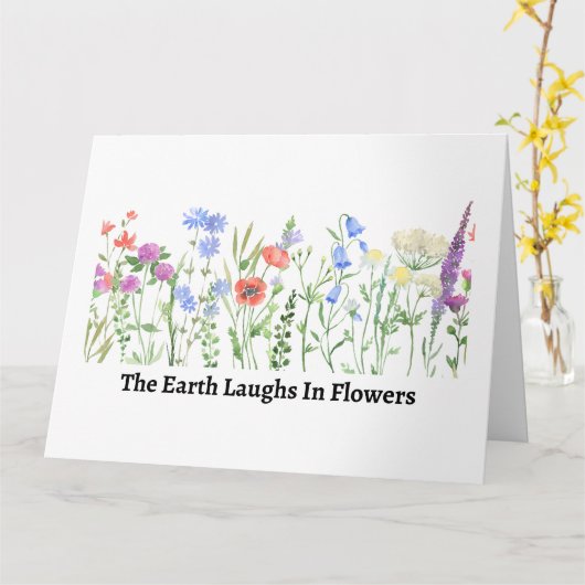 Carte La Terre rit de fleurs (Fleur jaune)