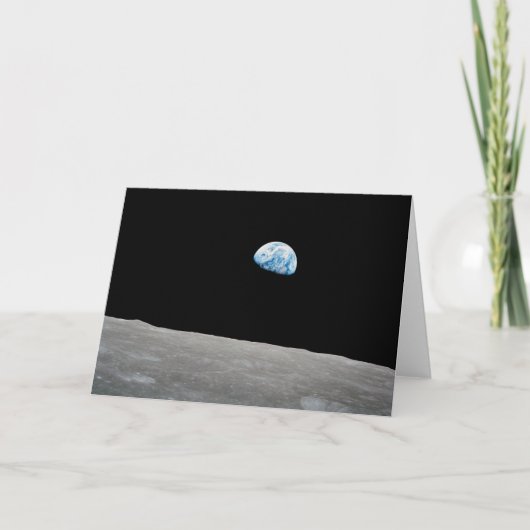 Carte La Terre S'Élève Au-Dessus De L'Horizon Lunaire. (Devant)