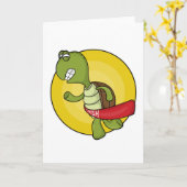 Carte La tortue coureur au Jogging (Fleur jaune)