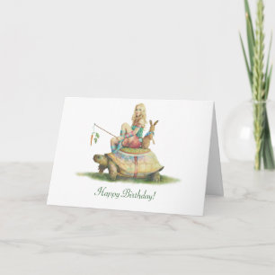 Carte La Tortue et le lièvre, Joyeux anniversaire