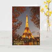 Carte La Tour Eiffel - Paris, France - Greeting Card (Fleur jaune)
