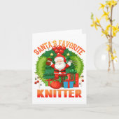 Carte La Tricoteuse préférée du Père Noël, les Tricoteus (Fleur jaune)