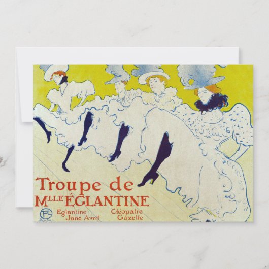 Carte La Troupe de Mlle Eglantine par Toulouse Lautrec (Devant)