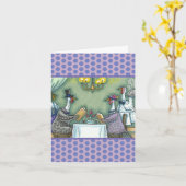 Carte LA TURQUIE FINE DÎNER, MERCI OISEAU HUMOUR Blank (Fleur jaune)