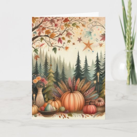 Carte La Turquie Whimsical Ressent Thanksgiving (Devant)