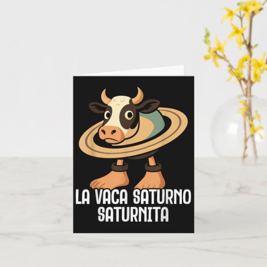 Carte La Vaca Saturno Saturnita Italienne Brainrot Funny (Fleur jaune)