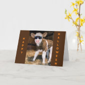 CARTE **LA VACHE COOL DIT HEUREUX HALLOWEEN** (Fleur jaune)
