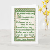 Carte La valeur d'un ami - Robert Louis Stevenson (Fleur jaune)