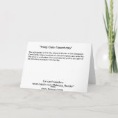 Carte La vasectomie gardent le calme et continuent (Dos)