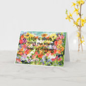 Carte La vie, c'est utiliser toute la boîte de crayons (Fleur jaune)