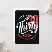 Carte La vie commence à 30 ans | 30e anniversaire (Devant/Arrière en situation)