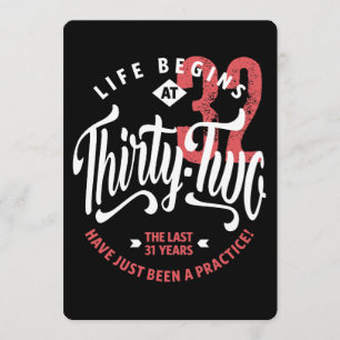 Carte La vie commence à 32 ans   32e anniversaire