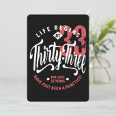 Carte La vie commence à 33 ans | 33e anniversaire (Debout devant)