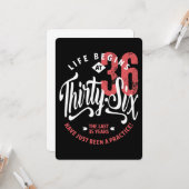 Carte La vie commence à 36 ans | 36e anniversaire (Devant/Arrière en situation)