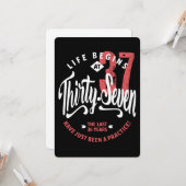 Carte La vie commence à 37 ans | 37e anniversaire (Devant/Arrière en situation)