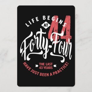 Carte La vie commence à 44 ans   44e anniversaire