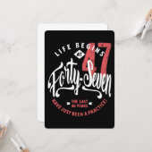 Carte La vie commence à 47 ans | 47e anniversaire (Devant/Arrière en situation)