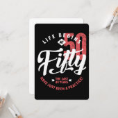 Carte La vie commence à 50 ans | 50e anniversaire (Devant/Arrière en situation)