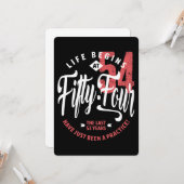 Carte La vie commence à 54 ans | 54e anniversaire (Devant/Arrière en situation)