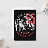 Carte La vie commence à 55 ans | 55e anniversaire (Devant/Arrière en situation)